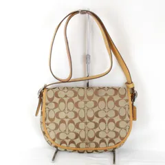 『USED』 コーチ シグネチャー 6842 ショルダーバッグ キャンバス ブラウン