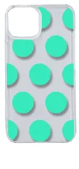【新品未使用】iPhone14 アイフォン14 クリア ハードケース ドット柄 水玉 (ミントグリーン) スマホケース カバー cl-ip14-dotbig-04