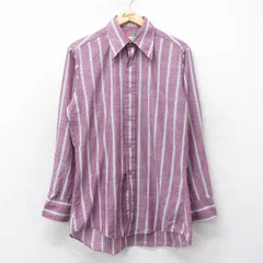 M/古着 長袖 シャツ メンズ 70s 紫他 パープル ストライプ 25feb27 中古 トップス