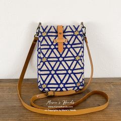 ⭐️４点限定⭐️おしゃれな 六芒星 刺繍 北欧 ヨーロッパ スターシード リネン 斜めがけ 本革 スマホショルダー ポシェット