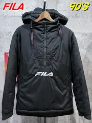 90'S FILA ナイロン 中綿 プルオーバー ジャケット 大きめ S フィラ ハーフジップ アノラック