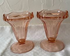 パフェグラス　昭和　レトロ　ピンク　5個セット パフェグラス 昭和 レトロ ピンク 5個セット - メルカリ