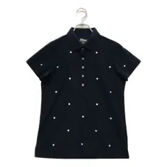 中古 レディース タイトリスト Titleist 半袖ポロシャツ L 紺 ネイビー 小花柄