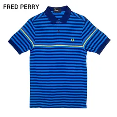 フレッドペリー ボーダー 半袖 ポロシャツ The Fred Perry Shirt ブルー系 メンズ slimfit S