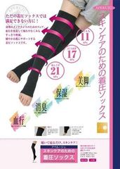 ★アペルージュ　スキンケアのための着圧ソックス 血行促進 疲れ むくみ 加齢臭を抑える パフレ オーミケンシ 東洋紡  お肌に優しい
