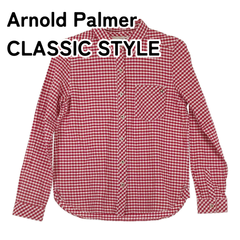 ☆人気商品☆ Arnold Palmer CLASSIC STYLE アーノルドパーマー 2 M相当 レッド / ホワイト ギンガムチェック 綿100％長袖シャツ コットン100％Yシャツ