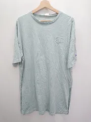 ◇ Champion チャンピオン ワンポイント 刺繍 半袖 Tシャツ カットソー サイズL ライトブルー メンズ P  【1406180032708】