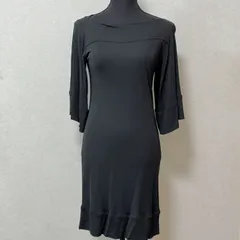 DIANE von FURSTENBERG ダイアンフォンファステンバーグ ワンピース ひざ丈 薄手 七分袖 2 Mサイズ  ブラック USA製