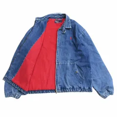 ポロ バイ ラルフローレン Polo by Ralph Lauren 90's スイングトップ ハリントンジャケット フランネル ライナー ポニー刺繍 インディゴブルー 青 ブルー M ■GY09のサムネイル