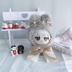 手作りぬいぐるみ服 10cm かわいいウサギの耳ぬいぐるみ服 ミニ洋服 着ぐるみ着せ替え ぬいぐるみ用 ドールウェア 日常服人形 韓国ファッション アイドル衣装