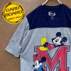 US古着 ミッキー ミニーMICKEY＆MINNIE ディズニーDisney ５分袖tシャツ灰色L