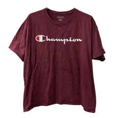 Champion 半袖 プリント Tシャツ XL ワインレッド チャンピオン フロントプリント クルーネック 古着卸 アメリカ仕入 a707-5794
