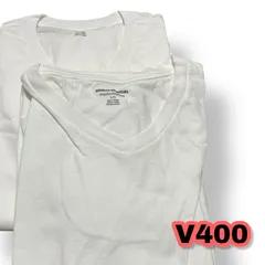 [Amazon Essentials] 2枚組 Tシャツ Vネック レギュラーフィット 半袖 メンズ ホワイト L ※匂いあり　管理V400
