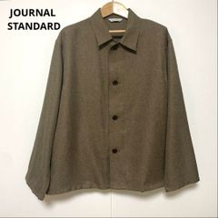 J.S. ホームステッド リネン100% バンドカラーシャツ M 半袖 ブラウン
