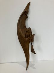 ☆賀上隼敬　ふくろう　梟　木彫り　置物