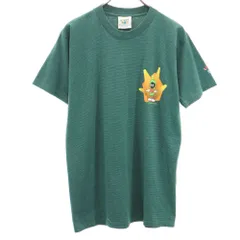 ルーニーテューンズ 90s USA製 オールド ボーダー プリント 半袖 Tシャツ M グリーン LOONEY TUNES メンズ 古着 【240324】 メール便可