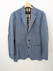 バーバリー ロンドン ノバチェック裏地 テーラードジャケット L ブルー系