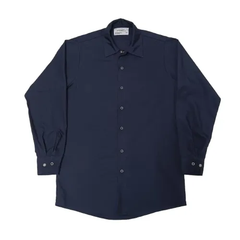 premium uniforms 長袖 ワークシャツ 無地 S ネイビー