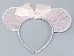 【中古】アクセサリー(非金属)(キャラクター) ミニーマウス レースカチューシャ(グレー) 「ディズニー」 東京ディズニーランド限定