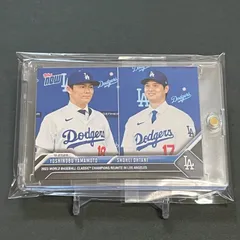 ⑤【新品UVカット剤配合マグネットローダー入】入団会見コラボ 大谷翔平&山本由伸 2023 Topps now Shohei Ohtani & Yoshinobu Yamamoto OS-26