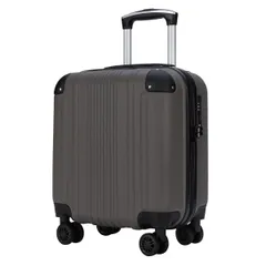 グレー_S-Small [Bargiotti] ABSスーツケース キャリーバッグ キャリーケース 大容量 超軽量 TSAロック ダブルキャスター 静音 旅行 ビジネス… (グレー, S-Small)