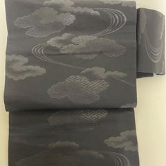 【正絹】西陣　喪服　帯　ブラック　和装帯