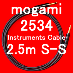 mogami 2534 Instruments Cable w/ Neutrik Gold Plated Plug SS 2.5m