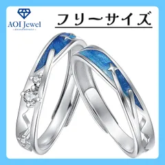 【送料無料！】指輪 ペアリング メンズ レディース 流れ星 ペアルック カップル フリーサイズ プレゼント 2個 セット  [P001]