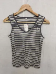 ユニクロ レディース タンクトップ ボーダー グレイ Mサイズ