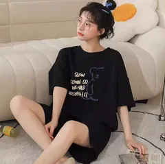 レディースパジャマ上下セット（Lサイズ/XLサイズ）ルームウェア半袖短パン084