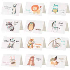 【数量限定】ありがとう 感謝の日 動物 24枚 感謝 封筒付き メッセージカード Kesote