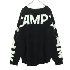 CAMP7 キャンプセブン 英字 長袖 セーター M-L ブラック アウトドア メンズ 古着