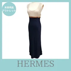 HERMES エルメス ノースリーブ ロングワンピース シルク ベルト