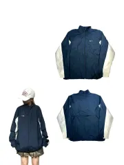 Nike(ナイキ） ネイビー 白 オーバーサイズ ウインドブレーカー トラック ジャケット XL