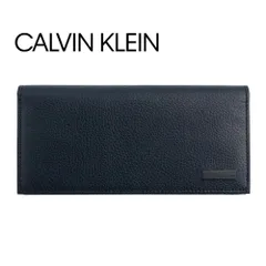 カルバンクライン Calvin Klein 長財布 二つ折り財布 ギフトボックス付き CK メンズ レザー 本革 メタルプレート 札入れ 小銭入れあり ロングウォレット ブラック 人気 31CK190010