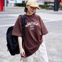 NAUTICA　ノーティカ tシャツ Tシャツ  Felt Pach Arch Logo フェルト パッチ  ワッペン　アーチロゴ ショートスリーブ　レディース　メンズ　Tシャツ