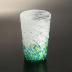 琉球ガラス　＜島心ロンググラス　緑水＞