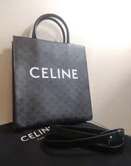 893 展示級！ CELINE セリーヌ トリオンフ バーティカル カバ ロゴプリント ショルダー トートバッグ