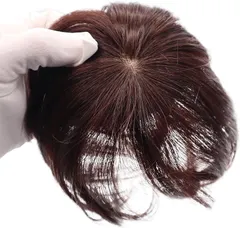 トカリリ ヘアピース 部分ウィッグ 人毛 100% かつら 女性 ポイントピース トップピース ウイッグ つむじ 頭頂部 薄毛 脱毛 ショート 自然 ナチュラル ブラウン 20cm(ナチュラル　ブラウン,  20cm)