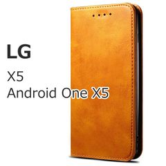 【処分】 LG X5 Android One X5 ケース 手帳型 シンプル カバー おしゃれ 茶色 ブラウン レザー 革 送料無料 スマホケース 安い