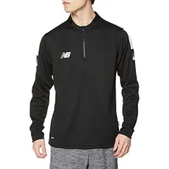 ニューバランス(New Balance) サッカー 長袖Tシャツ ウォームアップトップ ハーフジップ AMT35206 メンズ BKW(ブラック/ホワイト) Lサイズ