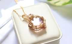 アメトリンのワイヤージュエリーネックレス✧天然石 六芒星 ペンダント