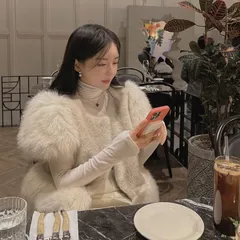 ファーベスト レディース ジレ 厚手 ボリューム フォックス 今期流行 デザイン