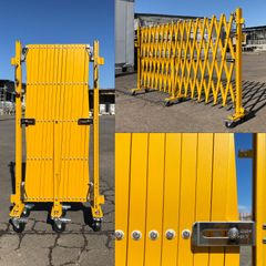 アルマックス EXG1260G-Y アルミゲート（イエロー） W6.2m×H1.27m 傾斜地対応 伸縮フェンス キャスターゲート 仮設ゲート クロスゲート 仮設ゲート アルミ 門扉 伸縮門扉 ALMAX (新古品) mer11