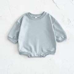 ☆ ブルー ☆ 90cm(12-18M) ☆ ロンパース ベビー ロンパース 長袖 ボディスーツ ショートオール ボディオール ベビー服 かぶり 無地 赤ちゃん 服 男の子 女の子 秋冬 春秋 おしゃれ かわいい オシャレ 可愛い 春 秋 冬