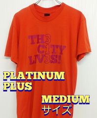 PLATINUM PLUS　オレンジ　Ｔシャツ　MEDIUM　ポリエステル50％　コットン50％　古着