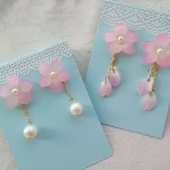 桜のピアス、イヤリング