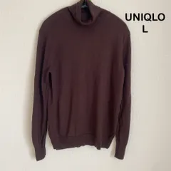 AB0262 【送料無料】UNIQLO ユニクロ　Lサイズ　エクストラファインメリノタートルネックセーター　レディース　ダークブラウン　春　秋　冬