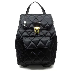 ハナエモリ HANAE MORI キルティング ミニ リュック 鍵付き ブラック 黒