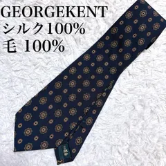 GEORGEKENT ネクタイ 小紋柄 シルク ネイビー ビジネス 花柄 シルク used in Japan